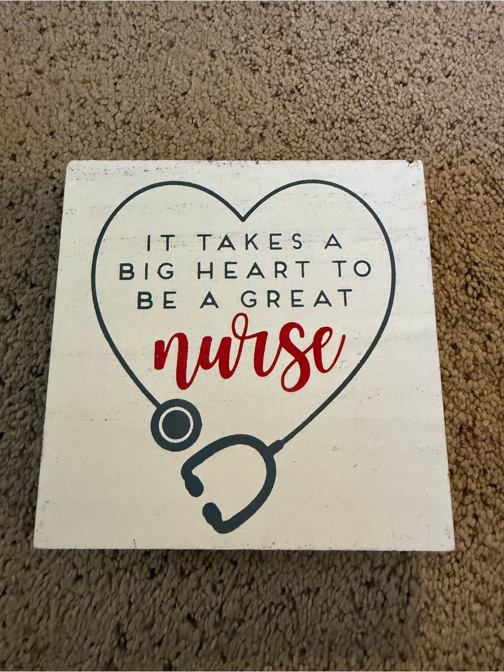 Big Heart Nurse Wall Decor - Red and Gray